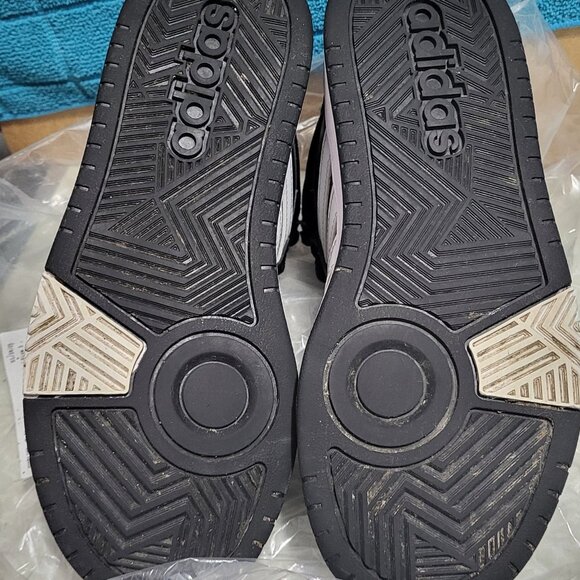 Adidas Boys Hoops Mid 3.0 Black And White Lace-Up Low Top Sneaker - Picture 7 of 7